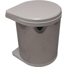 Afvalbak achter draaideur 15L RVS, kastbreedte 400 mm